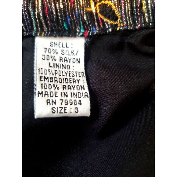 Chicos Design Multicolor Floral Silk Blend Embroidered Beaded Jacket Size 3 - Picture 6 of 7